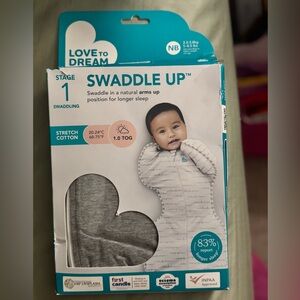 NWT Love to Dream Swaddle Up - Heather Grey - NB